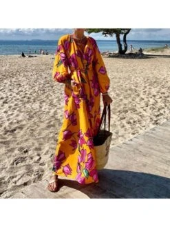 Fall Fashion Printing Long Sleeve Maxi Dress -BreezeWear Store P 20230822140415199 192