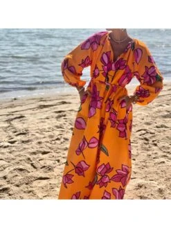 Fall Fashion Printing Long Sleeve Maxi Dress -BreezeWear Store P 20230822140417878 307