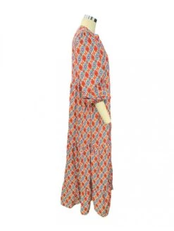 Short Sleeve Boho Printing Lantern Sleeve Dress Bohemian -BreezeWear Store P 20230905145120635 511