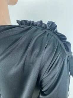 Fall Black Ruched One Shouler Short Dress -BreezeWear Store P 20230911114731313 483