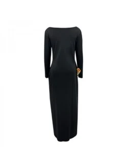 Fall Solid Off Shoulder Long Sleeve Maxi Dress -BreezeWear Store P 20230913123041873 365