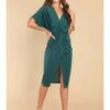 Twist Empire Waist Loose Short Sleeve Dresses -BreezeWear Store P 20230922111819317 215