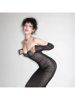 Solid Color Off Shoulder Slim Dress -BreezeWear Store P 20231007103004773 594