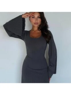 Patchwork Mid-rise Loose Maxi Dresses -BreezeWear Store P 20231027112100724 711