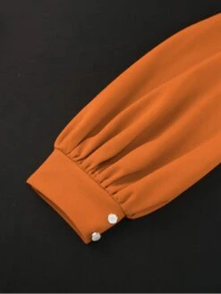 Keyhole Neck Lantern Sleeve Pleated Maxi Dress -BreezeWear Store P 20231102182018841 347