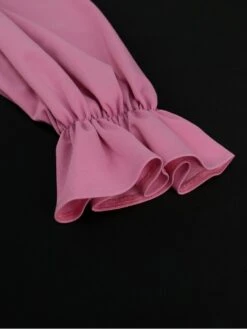 Stereo Flower Patchwork Lantern Sleeve Midi Dress 17 Stereo Flower Patchwork Lantern Sleeve Midi Dress -BreezeWear Store P 20231102182726729 175