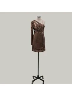 Metallic One-shoulder Bodycon Dress -BreezeWear Store P 20231117152413839 847