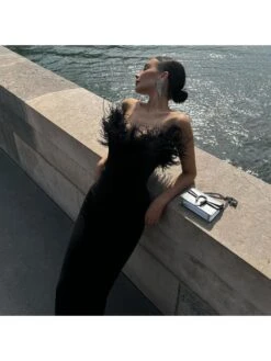 Patchwork Straight Across Mermaid Backless Maxi Dress -BreezeWear Store P 20231120100924323 143