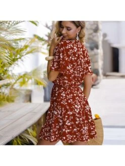 Irregular High Rise Loose Short Sleeve Dress -BreezeWear Store P 20231204123623213 837