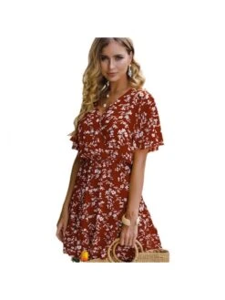 Irregular High Rise Loose Short Sleeve Dress -BreezeWear Store P 20231204123628240 712