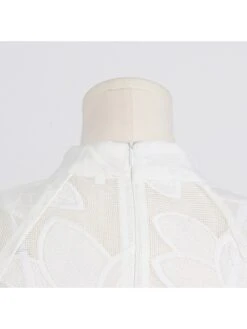 Lace Up Embroidery Lantern Sleeve Maxi Dresses -BreezeWear Store P 20231214135936471 897