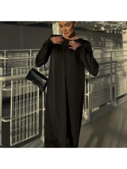 Patchwork Lace Up Backless Long Sleeve Dresses -BreezeWear Store P 20231215143326245 969