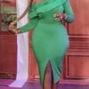 Solid Color One-shoulder Bodycon Plus Size Dresses 1 Solid Color One-shoulder Bodycon Plus Size Dresses -BreezeWear Store P 20231215162219037 387