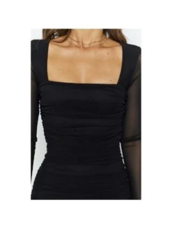 See Through Mid-rise Skinny Long Sleeve Dresses 14 See Through Mid-rise Skinny Long Sleeve Dresses -BreezeWear Store P 20231220134157743 170