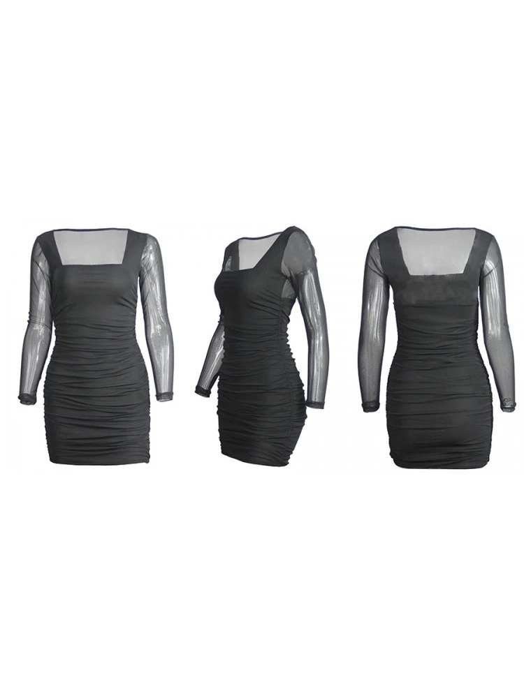 See Through Mid-rise Skinny Long Sleeve Dresses 8 See Through Mid-rise Skinny Long Sleeve Dresses - Image 6