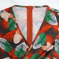 Disty Floral Printing Slit Short Sleeve Dress 16 Disty Floral Printing Slit Short Sleeve Dress -BreezeWear Store P 20231226100321909 450