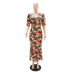 Disty Floral Printing Slit Short Sleeve Dress 13 Disty Floral Printing Slit Short Sleeve Dress -BreezeWear Store P 20231226100334664 411