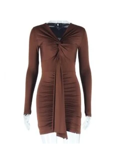 Ribbons Off Shoulder Ruched Mini Dress -BreezeWear Store P 20231227153057480 383