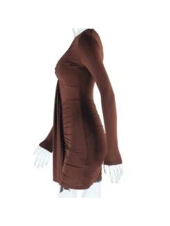 Ribbons Off Shoulder Ruched Mini Dress -BreezeWear Store P 20231227153059976 593