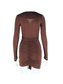 Ribbons Off Shoulder Ruched Mini Dress -BreezeWear Store P 20231227153102522 242