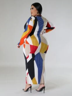 Gradient Color Gradient Cozy Long Sleeves Dress -BreezeWear Store P 20240102164212663 689