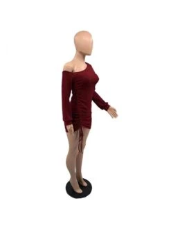 Tie-wrap Ruched Goddess-like Long Sleeve Dresses 12 Tie-wrap Ruched Goddess-like Long Sleeve Dresses -BreezeWear Store P 20240102171538761 736