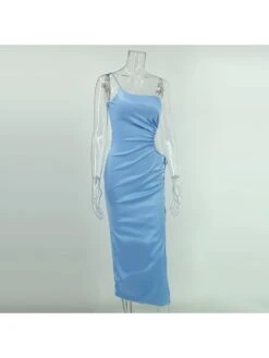 Tie-wrap Patchwork Satin Sleeveless Dresses -BreezeWear Store P 20240103155200699 992