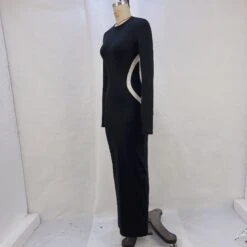 Patchwork Mid-rise Skinny Long Sleeve Dresses -BreezeWear Store P 20240104165638036 954