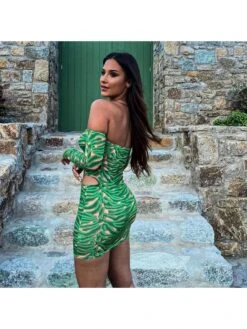 Printed Hollow Out Bodycon Mini Dress 12 Printed Hollow Out Bodycon Mini Dress -BreezeWear Store P 20240104174630195 944