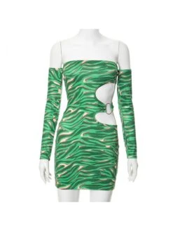 Printed Hollow Out Bodycon Mini Dress 14 Printed Hollow Out Bodycon Mini Dress -BreezeWear Store P 20240104174634920 518