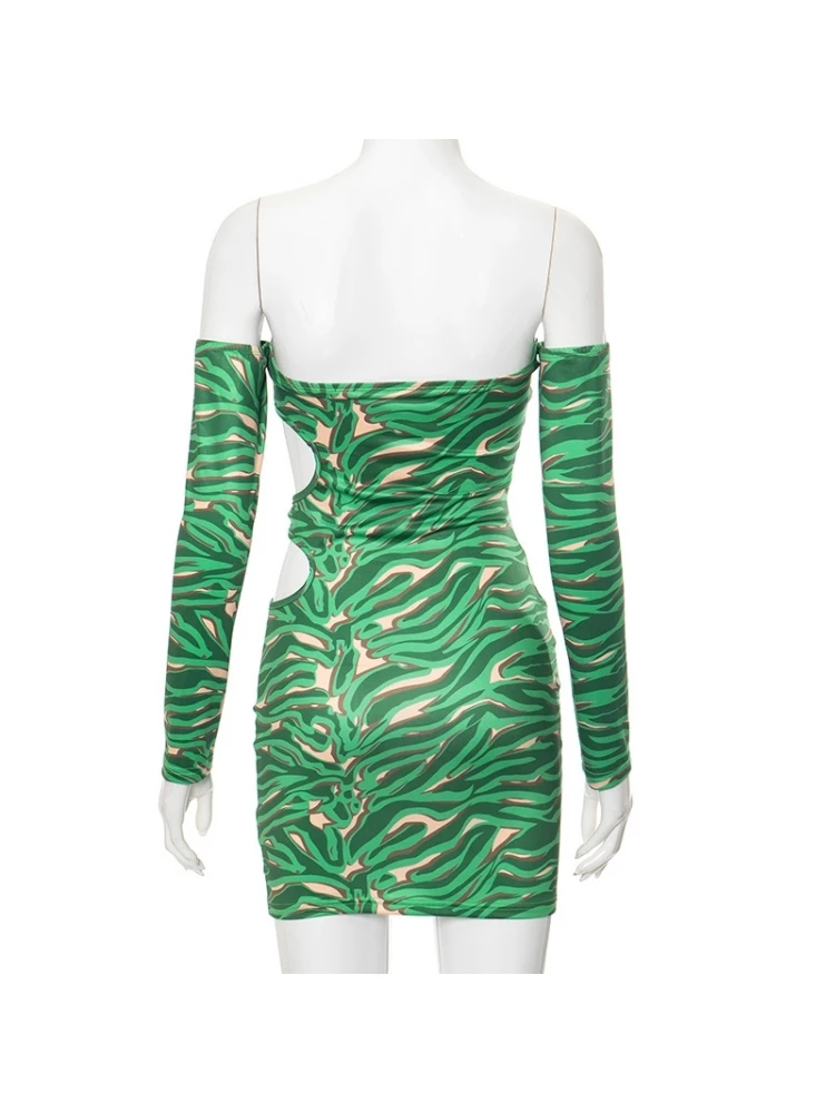 Printed Hollow Out Bodycon Mini Dress 9 Printed Hollow Out Bodycon Mini Dress - Image 7