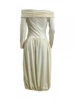 Ruched Drawstring Fitted Off Shoulder Midi Dress -BreezeWear Store P 20240109182112142 247