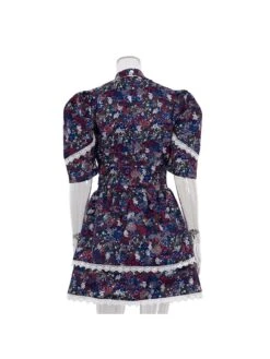 Ruffle Halter Single Breasted Short Sleeve Dresses -BreezeWear Store P 20240110170917530 533