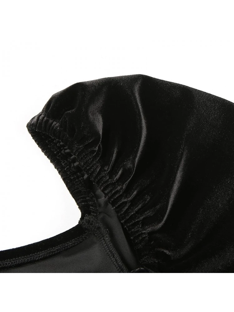 Solid Color Velour Long Sleeves Mini Dress 5 Solid Color Velour Long Sleeves Mini Dress - Image 3