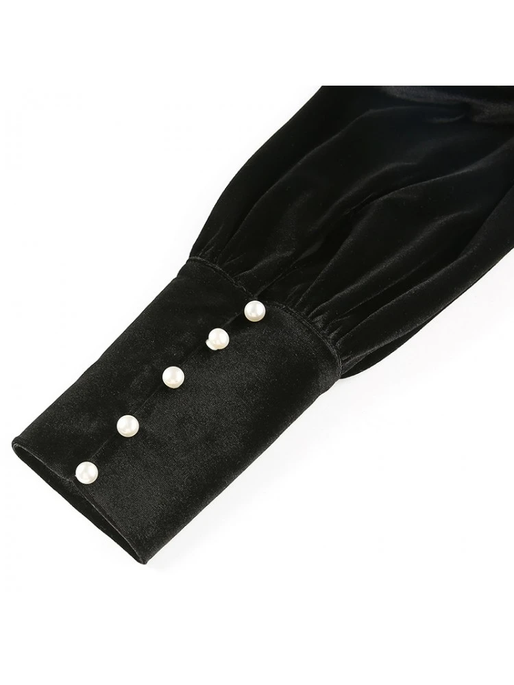 Solid Color Velour Long Sleeves Mini Dress 7 Solid Color Velour Long Sleeves Mini Dress - Image 5