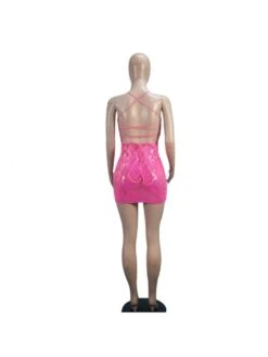 Sequin Lace Up Backless Mini Dress -BreezeWear Store P 20240130184007724 177