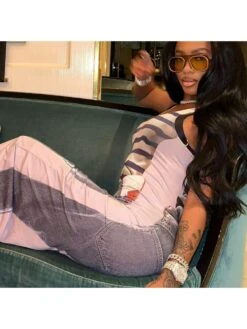 Print High Rise Skinny Sleeveless Dresses -BreezeWear Store P 20240219142002563 609