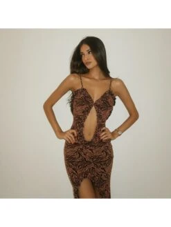 Patchwork Low Rise Backless Sleeveless Maxi Dresses -BreezeWear Store P 20240227101525319 408