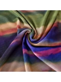 Geometric Pattern Gradient Color Office Lady Long Sleeves Dress -BreezeWear Store P 20240301171507277 498