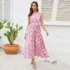 Halter High Rise Fitted Bohemian Sleeveless Dresses