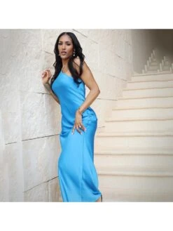 Chain Lace Up Halter Backless Dresses -BreezeWear Store P 20240312150506511 995