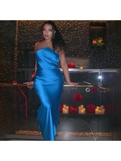 Chain Lace Up Halter Backless Dresses -BreezeWear Store P 20240312150508638 606