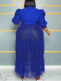 Tie-wrap Buckle Gauze Short Sleeve Dress -BreezeWear Store P 20240314155443376 956