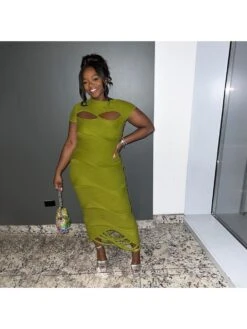 Hollow Out Fringe Irregular Maxi Dress -BreezeWear Store P 20240315115526894 230