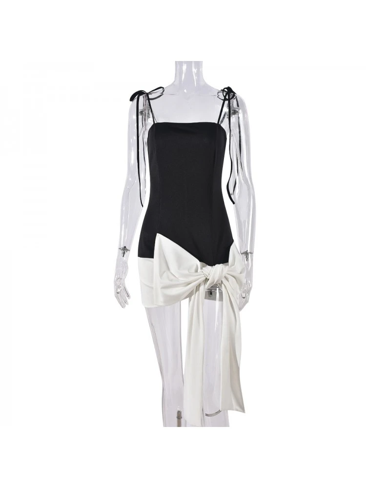 Bow Patchwork Lace Up Sleeveless Dresses 7 Bow Patchwork Lace Up Sleeveless Dresses - Image 5