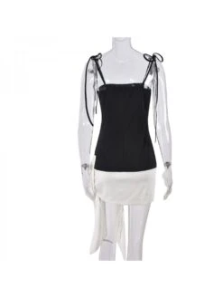 Bow Patchwork Lace Up Sleeveless Dresses 17 Bow Patchwork Lace Up Sleeveless Dresses -BreezeWear Store P 20240320111521015 998