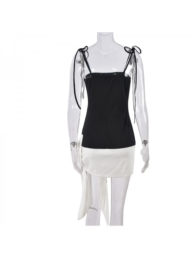 Bow Patchwork Lace Up Sleeveless Dresses 9 Bow Patchwork Lace Up Sleeveless Dresses - Image 7