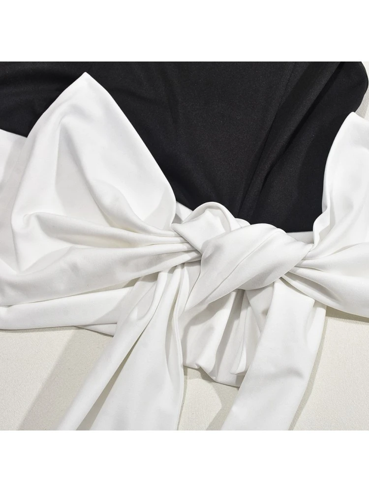 Bow Patchwork Lace Up Sleeveless Dresses 11 Bow Patchwork Lace Up Sleeveless Dresses - Image 9