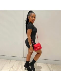 Crew Neck Short Sleeve Bodycon Dress -BreezeWear Store P 20240407171007488 480