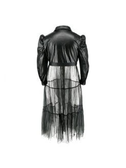 Patchwork PU Fitted Plus Long Sleeves Dress -BreezeWear Store P 20240408173009947 750